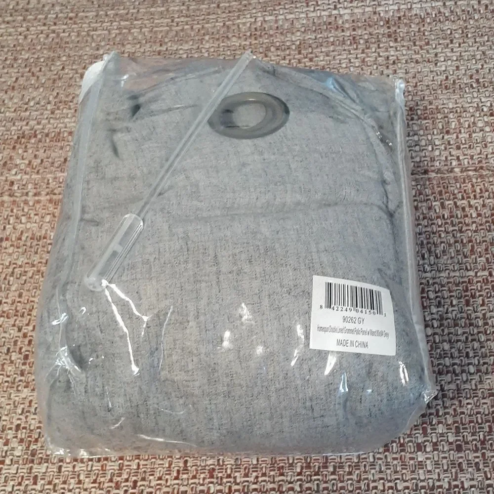 New P&H Homespun Double Wide Grommet Top Patio Panel With‎ Wand Grey 80×84 New
